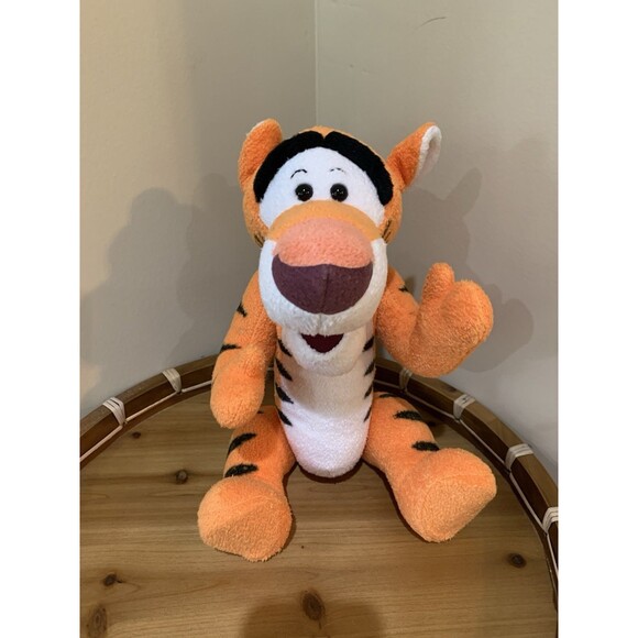 Disney Winnie the Pooh  Tigger Flocked Jointed Moveable Arms &Legs Stuffed - Picture 1 of 7